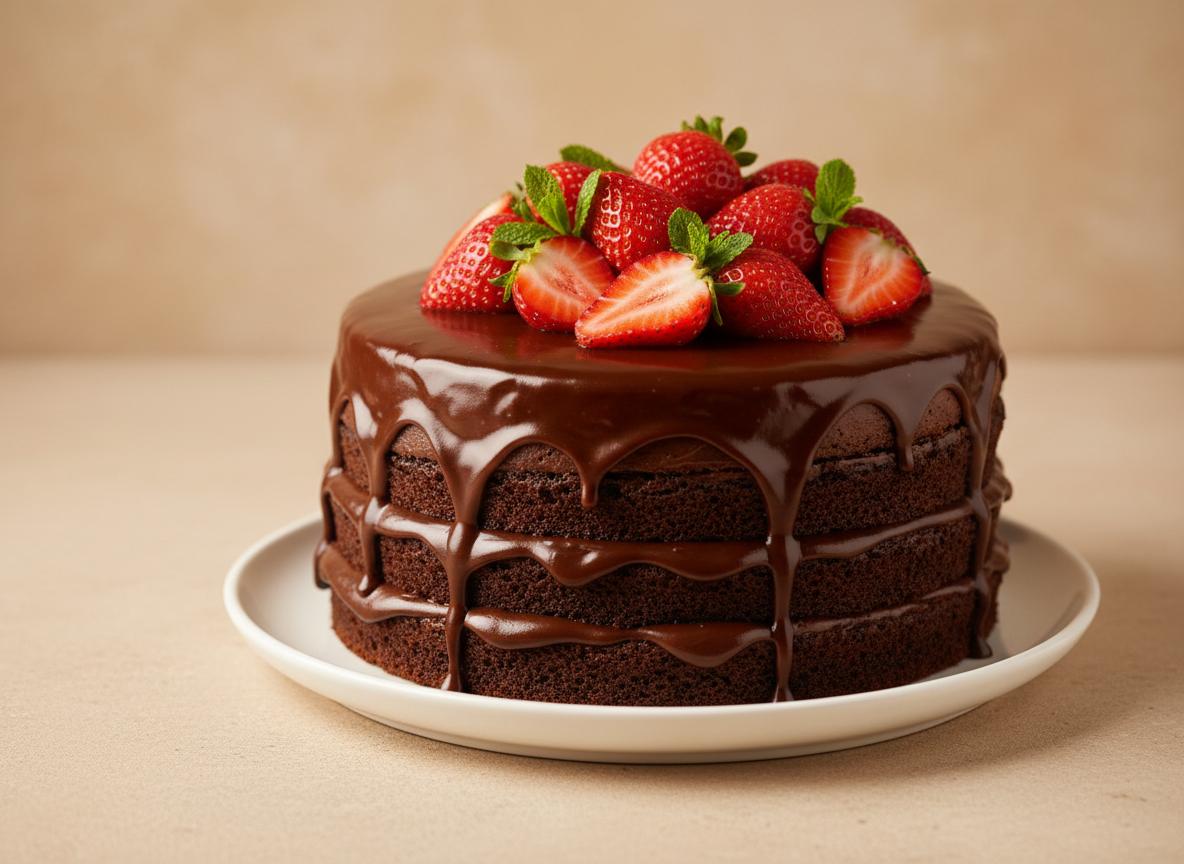Bolo de chocolate artesanal decorado na Esmerinda Doces